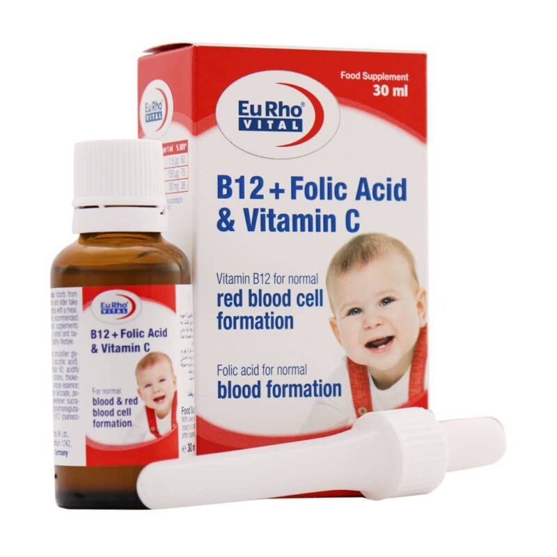 قطره B12 فولیک اسید و ویتامین C یوروویتال 30 میلی لیتر - Image 2