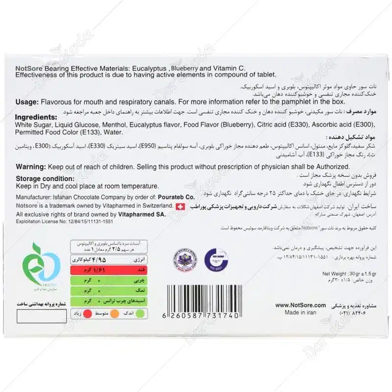 آبنبات سرد مکیدنی اکالیپتوس (بلوبری)